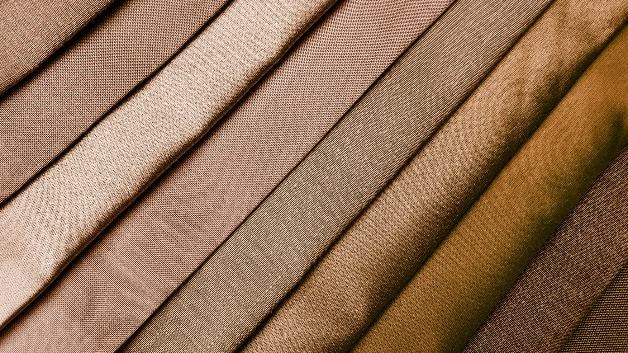 Close up Multi Brown Tone of Silk Fabric Samples